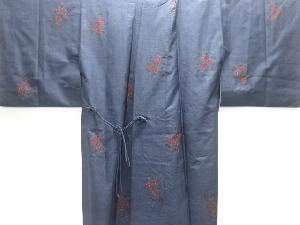 花模様織り出し本場泥大島紬ロング道中着(7マルキ)